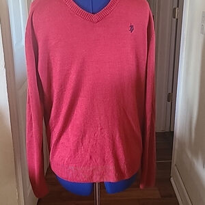 US Polo Association red sweater men's sz. L. (#785c) GUC.